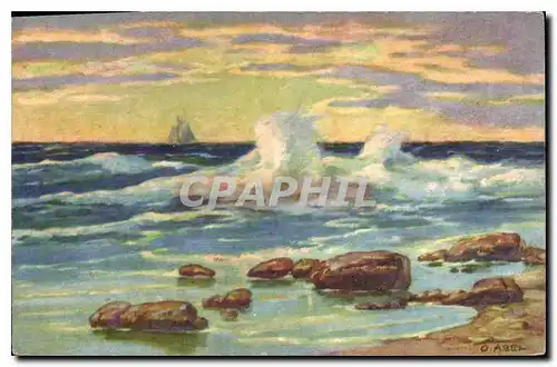 Cartes postales Bords de Mer Avec voilier a l'horizon Bateau