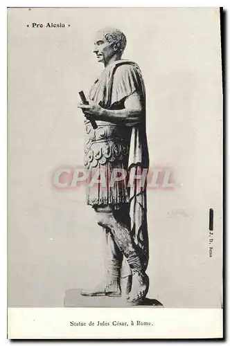 Ansichtskarte AK Pro Alesia Statue de Jules Cesar a Rome