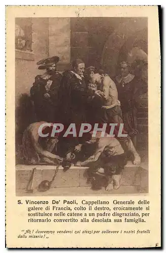 Cartes postales S Vincenzo de Paoli Cappellano Generale delle Galere di Francia Colto il destro