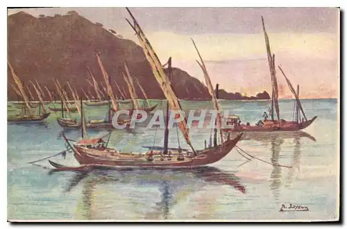 Ansichtskarte AK Barques de Peche dans la Baie de Ganray