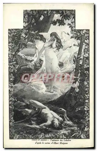 Cartes postales Venus et Adonis Tapisserie des Gobelins d'Apres le carton d'Albert Maignan