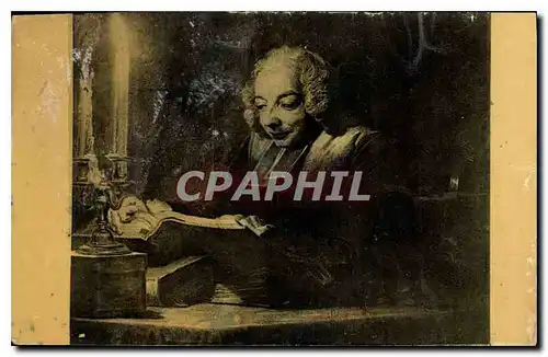 Cartes postales La Tour Maurice Quentin Delatour dit Portrait de l'Abbe Huber Saint Quentin Musee Quentin de la