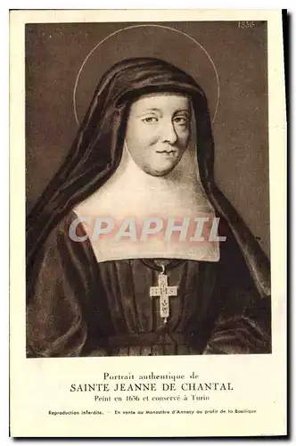 Cartes postales Portrait authentique de Sainte Jeanne de Chantal