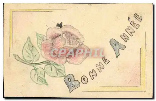 Cartes postales Bonne Annee Fleurs (dessin � la main)