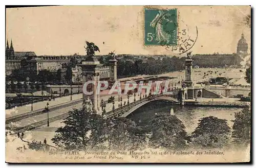 Ansichtskarte AK Paris Perspective du Pont Alexandre et de l'Esplanade des Invalides