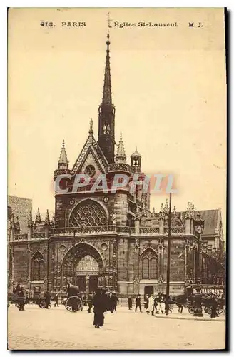 Cartes postales Paris Eglise St Laurent