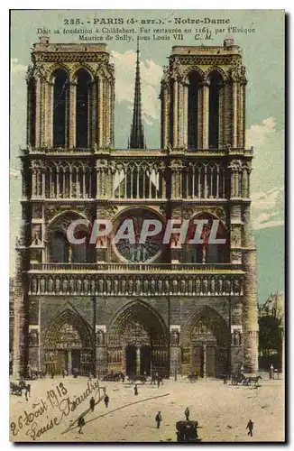 Cartes postales Paris Notre Dame Doit fondation a Childebert