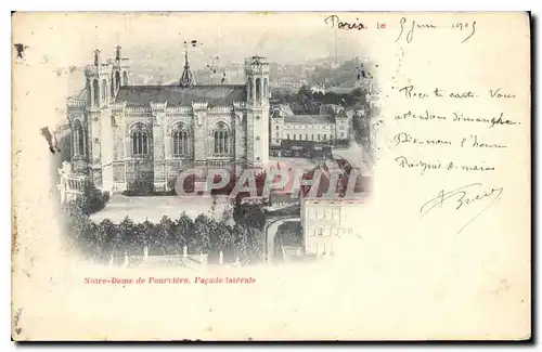 Cartes postales Notre Dame de Fourviere Facade laterale