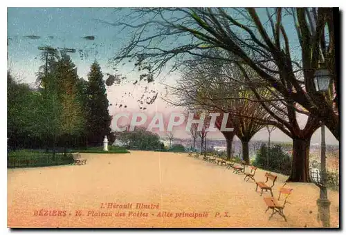 Ansichtskarte AK L'Herault illustre Beziers Plateau des Poetes Allee principale