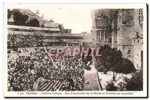Cartes postales Orange Theatre Antique Vue d'Ensemble de la Scene et Gradins au couchant