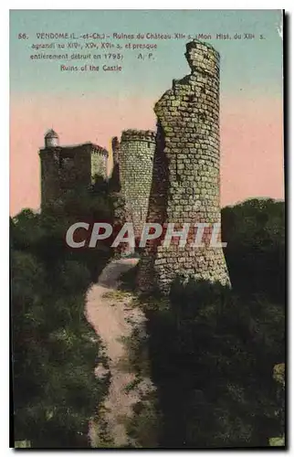 Cartes postales Vendome L et Ch Ruines du Chateau