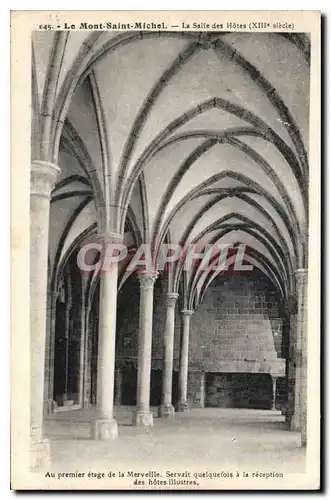 Cartes postales Le Mont Saint Michel La Salle des Hotes Au premier etage de la Merveille