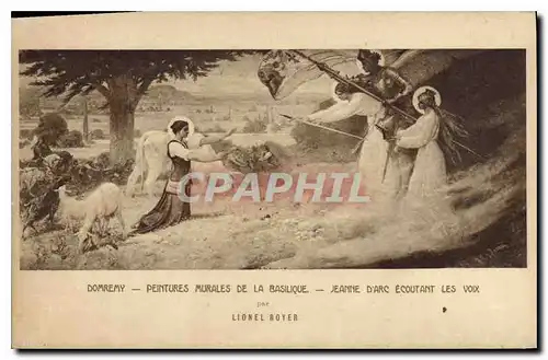 Cartes postales Domremy Peintures Murales de la Basilique Jeanne d'Arc Ecoutant les Voix par Lionel Royer