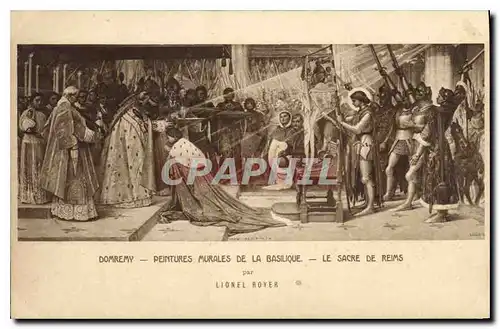 Cartes postales Domremy Peintures Murales de la Basilique Le Sacre de Reims Par Lionel Royer