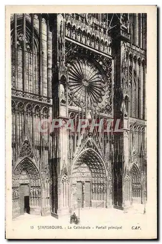 Ansichtskarte AK Strasbourg La Cathedrale Portail principal