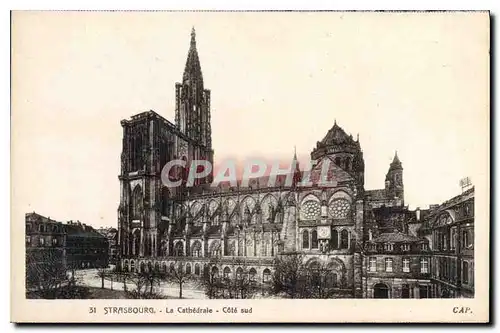 Ansichtskarte AK Strasbourg La Cathedrale Cote sud