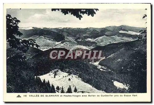 Cartes postales Vallee de St Amarin et Hautes Vosges avec Ballon de Guebwiller pris du Gazon Vert