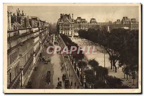 Cartes postales Paris Perspective sur la Rue de Rivoli les Tuileries et le Louvre