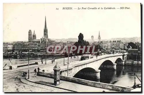 Ansichtskarte AK Rouen Le Pont Corneille et la Cathedrale
