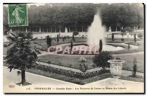 Cartes postales Versailles Grandes Eaux Les Parierres de Latone et Bassin des Lezards