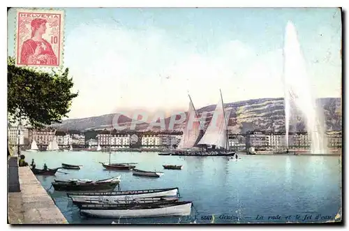 Cartes postales Geneve La Rade et le Jet