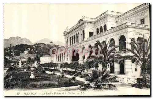 Cartes postales Menton Le Jardin Public et le Casino