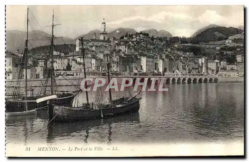 Ansichtskarte AK Menton Le Port et la Ville Bateaux