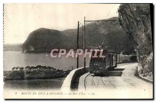 Cartes postales Route de Nice a Monaco La Baie d'Eze Tramway