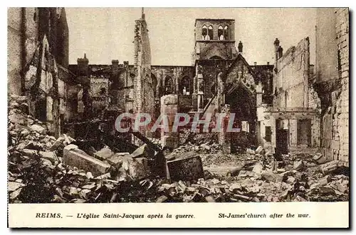 Ansichtskarte AK Reims L'Eglise Saint Jacques apres la guerre