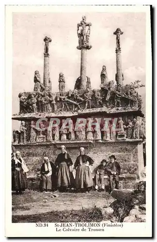 Cartes postales Saint Trolimon Finistere Le Calvaire de Tronoen Folklore