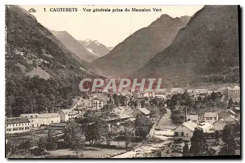 Cartes postales Cauterets Vue generale prise du Mamelon Vert