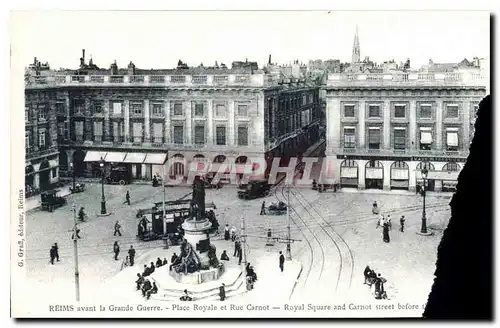 Ansichtskarte AK Reims avant la Grande Guerre Place Royale et Rue Garnot