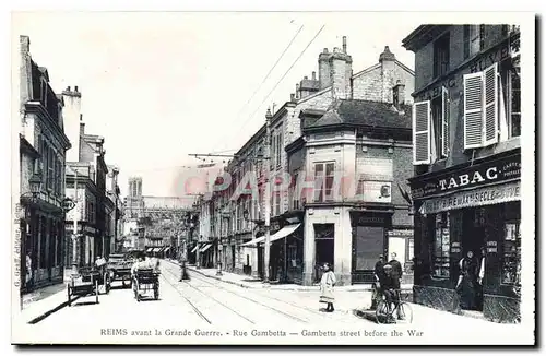 Ansichtskarte AK Reims avant la Grande Guerre rue Gambetta Tabac