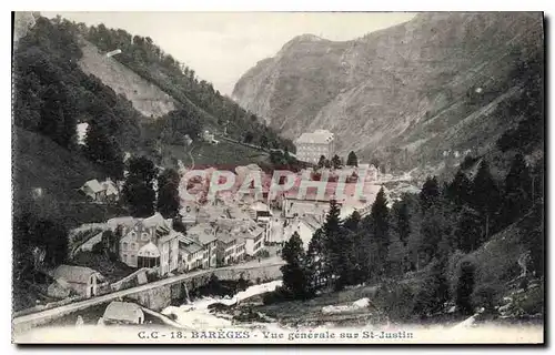 Cartes postales Bareges vue generale sur St Justin