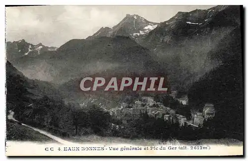 Cartes postales Eaux Chaudes vue generale et Pic du Ger