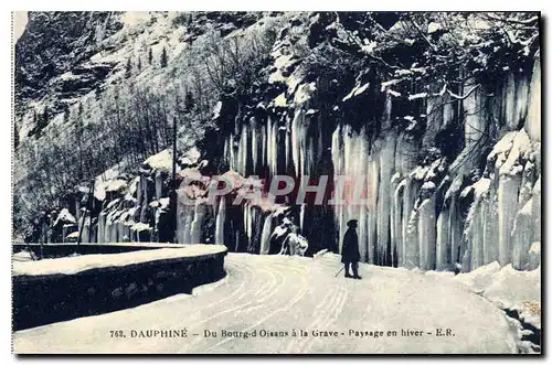 Cartes postales Dauphine Bourg d'Oisans a la Grave Paysage en hiver