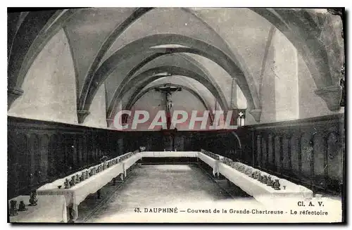 Cartes postales Dauphine Couvent de la Grande Chartreuse le refectoire