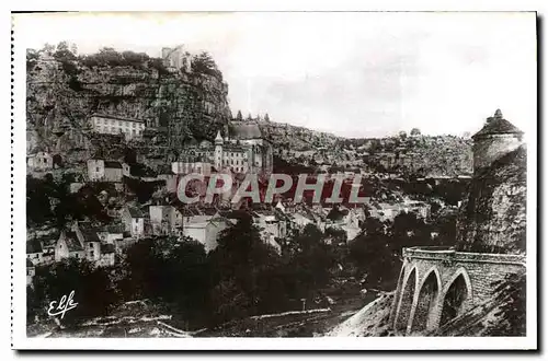 Ansichtskarte AK Pyrlnees Ocean Rocamadour la Ville vue de la Route de Cahors et le Plageonnier