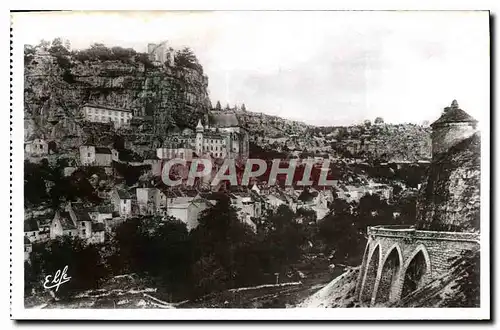 Cartes postales Pyrlnees Ocean Rocamadour la Ville vue de la Route de Cahors et le Plageonnier