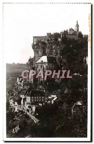 Cartes postales Pyrlnees Ocean Rocamadour le chateau et le Rocher surplombart la Ville