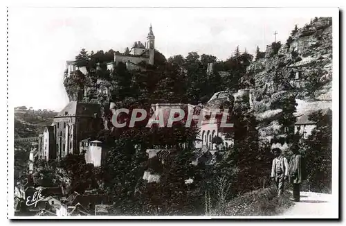 Cartes postales Pyrlnees Ocean Rocamadour vue generale sur les Nouvelles Rampes prise de la Route d'Arrivee