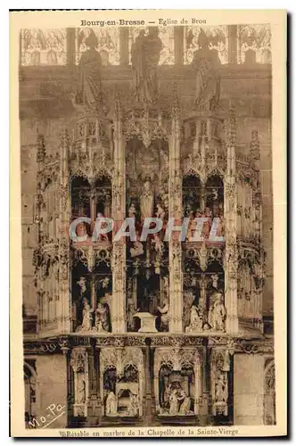 Ansichtskarte AK Bourg en Bresse Eglise de Brou Retable en Marbre de la Chapelle de la Sainte Vierge