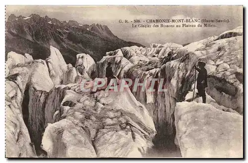 Ansichtskarte AK Chamonix Mont Blanc Hte Savoie le Glacier des Bossons au Plateau du Milieu