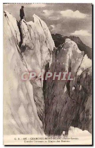 Ansichtskarte AK Chamonix Mont Blanc Hte Savoie Grandes Crevasses au Glacier des Bossons