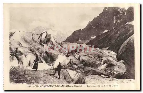 Ansichtskarte AK Chamonix Mont Blanc Hte Savoie Traversee de la Mer de Glace