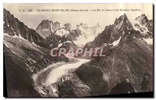 Cartes postales Chamonix Mont Blanc Hte Savoie la Mer de Glace et les Grandes Aiguilles