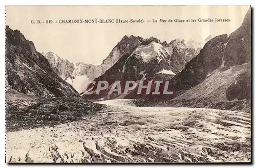 Cartes postales Chamonix Mont Blanc Haute Savoie la Mer de Glace et les Grandes Jorasses