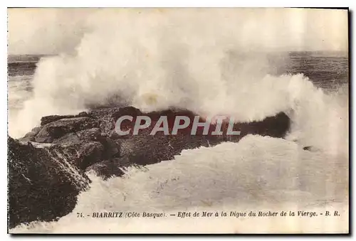 Ansichtskarte AK Biarritz Cote Basque Effet de Mer de la Digue du Rocher de la Vierge