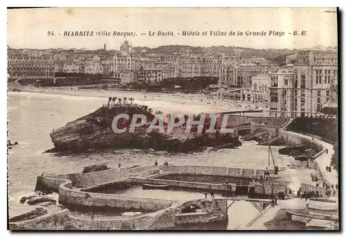 Cartes postales Biarritz Cote Basque le Basta hotels et Villas de la Grande Plage