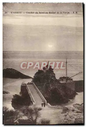 Cartes postales Biarritz Coucher du Soleil au Rocher de la Vierge